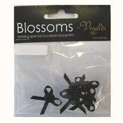 AussieSuperStore Art & Craft Essentials Black Satin Grub Rose with Bow (in 9 colours) Satin Grub Rose with Bow | Artificial Flower Party Decoration 9323823116583 GRBBK